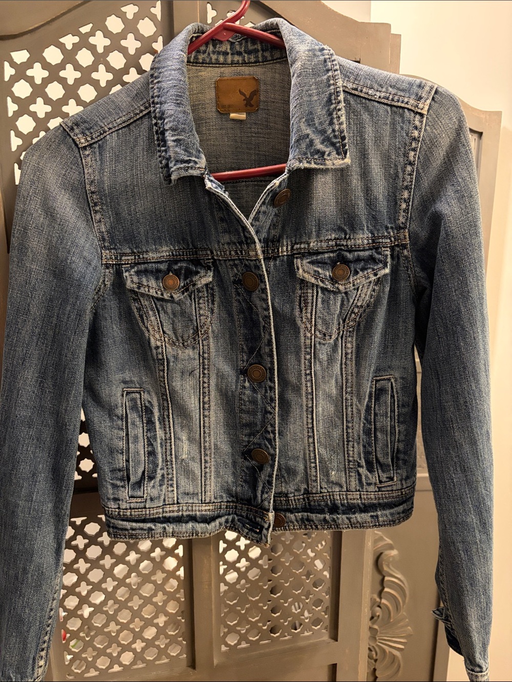 American Eagle Outfitters Light Blue Denim Jean Jacket